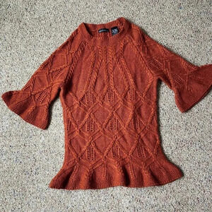 Moda International Fisherman Knit Wool Blend Girl Sweater size XS
